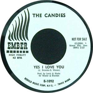 CANDIES Yes I Love You / I'm Only Making It Easier For You (Ember E 1092) USA 1963 Promo 45 (R'n'Roll)